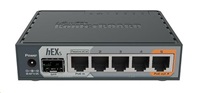 MikroTik RouterBOARD hEX S, 880MHz dvojjadrový CPU, 256MB RAM, 5x LAN, 1x SFP, PoE in/out, USB, microSD slot, vrátane. Licencia L4