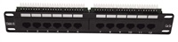 10" Patch panel LEXI-Net 12port, UTP, Cat5E, duální svorkovnice, černý