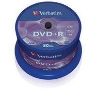 VERBATIM DVD+R(50-balenie)Vreteno/bežný maloobchod/16x/4.7GB
