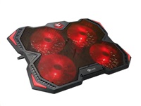 Chladiaca podložka C-TECH Zephyros NTB (GCP-01R), nenáročné hranie, 17,3", červené podsvietenie, regulácia rýchlosti