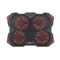 Chladiaca podložka C-TECH Zephyros NTB (GCP-01R), nenáročné hranie, 17,3", červené podsvietenie, regulácia rýchlosti