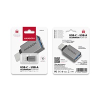 AXAGON RUCM-AFA, redukcia USB-C (M) -> USB-A (F), USB 3.2 Gen 2, 3A, ALU
