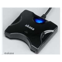 AKASA čtečka karet AK-CR-03BKV2 externí, USB 2.0, podpora čipových karet electronic ID a SMART, černá