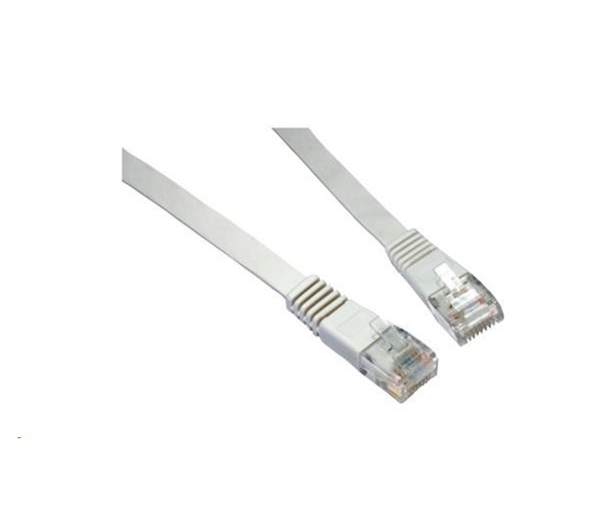 Solarix Patch kabel plochy CAT6 UTP LSOH 1m sedy non-snag-proof