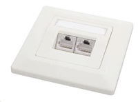 Solarix Zasuvka Solarix CAT5E STP 2 x RJ45 pod omietku biela