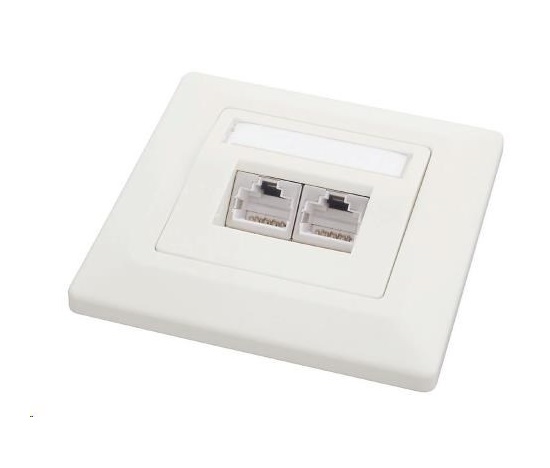 Solarix Zasuvka Solarix CAT5E STP 2 x RJ45 pod omietku biela