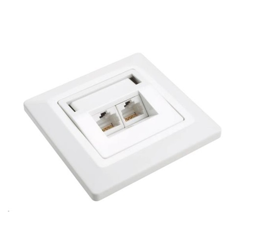 Solarix Zasuvka Solarix CAT5E UTP 2 x RJ45 pod omietku biela