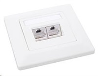 Solarix Zasuvka Solarix CAT6 STP 2 x RJ45 pod omietku biela