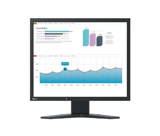 EIZO MT 19" S1934 FlexScan, IPS, 1280x1024, 250nit, 1000:1, 14ms, DisplayPort, DVI-D, D-sub, Repro, Černý