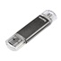 Hama laeta Twin FlashPen, USB 2.0, 64 GB, 10 MB/s, sivá
