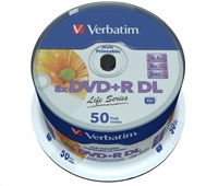 VERBATIM DVD+R Double Layer 8.5GB 8X 50 Pack Spindle