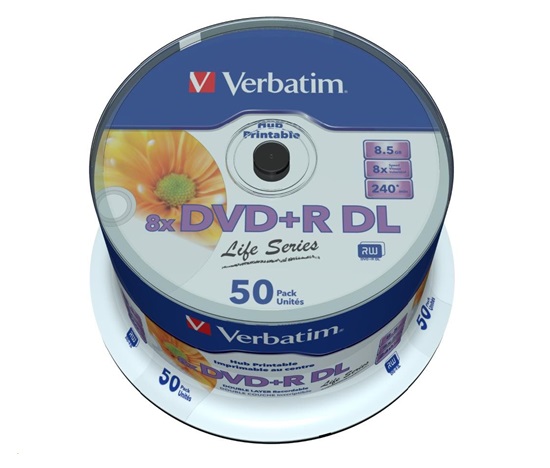 VERBATIM DVD+R Double Layer 8.5GB 8X 50 Pack Spindle