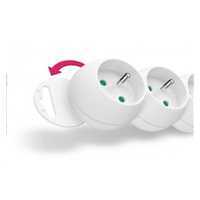 Predlžovací kábel CONNECT IT 230 V, 6 zásuviek, 5 m, s vypínačom (biely)