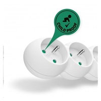 Predlžovací kábel CONNECT IT 230 V, 6 zásuviek, 5 m, s vypínačom (biely)