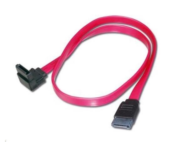 PREMIUMCORD SATA kábel 0,5m 1x90°+1x priamy konektor
