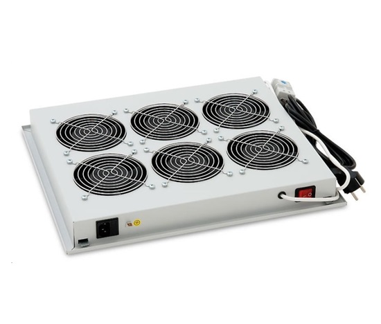 TRITON Ventilačná jednotka horná (spodná), 6 ventilátorov-230V/90W, termostat, čierna