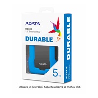 Externý pevný disk ADATA 5TB 2,5" USB 3.1 HD330, BLACK COLOR BOX, čierna (guma, odolná voči nárazom)