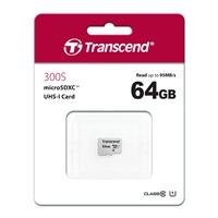 Karta TRANSCEND MicroSDXC 64GB 300S, UHS-I U1 + adaptér