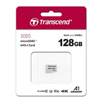 Karta TRANSCEND MicroSDXC 128GB 300S, UHS-I U3 V30 + adaptér