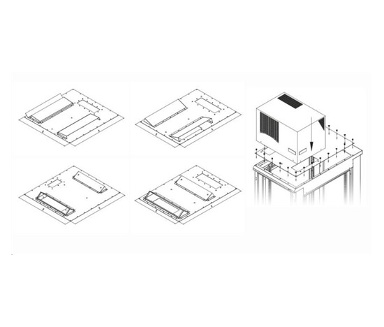 Montážna redukcia TRITON pre klimatizáciu X1 a X2 pre rozvádzač so šírkou 800 x 1000 mm, sivá