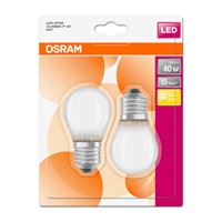 OSRAM LED STAR CL P GL Fros. 4,5W 827 E27 470lm 2700K (CRI 80) 15000h A++ (Krabička 2ks)