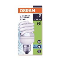 OSRAM zářivka DULUX Twist kompaktní závit 240V 20W 865 E27 noDIM A Sklo matné 1100lm 6500K 10000h (krab. se závěsem 1ks)