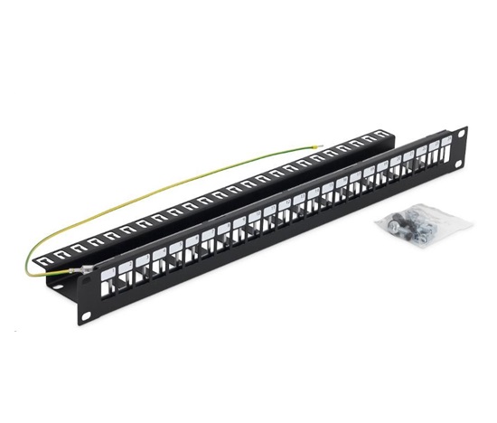 TRITON 19“ modulární patch panel pro max. 24 keystone modulů, černý