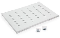 TRITON Regál s perforáciou 19", 1U/650 mm, nosnosť 150 kg, sivý