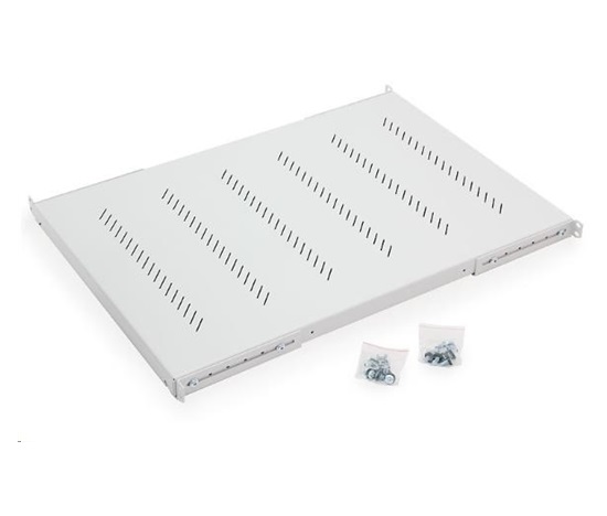 TRITON Regál s perforáciou 19", 1U/950 mm, nosnosť 150 kg, sivý