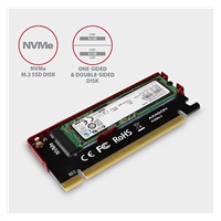 AXAGON PCEM2-S, PCIe x16 - M.2 NVMe M-key slot adaptér, kovový kryt pre pasívne chladenie