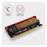 AXAGON PCEM2-S, PCIe x16 - M.2 NVMe M-key slot adaptér, kovový kryt pre pasívne chladenie