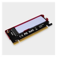 AXAGON PCEM2-S, PCIe x16 - M.2 NVMe M-key slot adaptér, kovový kryt pre pasívne chladenie