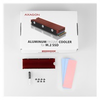 AXAGON CLR-M2, hliníkový pasívny chladič pre jedno aj obojstranný M.2 SSD disk, výška 12 mm