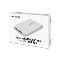 AXAGON RSS-M2SD, SATA - M.2 SATA SSD, interné 2.5" box ALU, strieborný