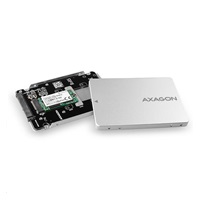 AXAGON RSS-M2SD, SATA - M.2 SATA SSD, interné 2.5" box ALU, strieborný