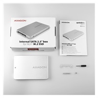 AXAGON RSS-M2SD, SATA - M.2 SATA SSD, interné 2.5" box ALU, strieborný
