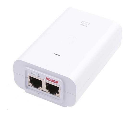 UBNT U-POE-af - Gigabitový PoE injektor 48V/ 0,32A- biely