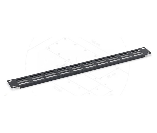 TRITON 19" 1U perforovaný oválny držiak 36 x 6 mm, čierny