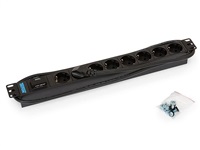 TRITON 19" rozvádzač 8x230V DIN - 2m, bleskozvod, čierny