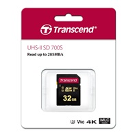 Karta TRANSCEND SDHC 32GB 700S, UHS-II U3 Class 10 (R:285/W:180 MB/s)