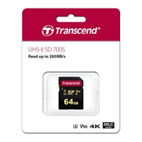 Karta TRANSCEND SDXC 64GB 700S, UHS-II U3 Class 10 (R:285/W:180 MB/s)