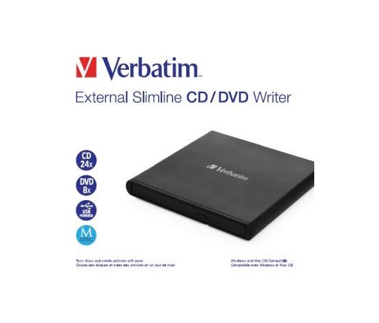 VERBATIM Slimline CD/DVD Writer USB externá mechanika - bez NERO