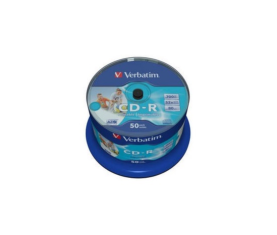 VERBATIM CD-R(50-Pack)Spindle/Inkjet Printable/52x/700MB / Non ID Branded