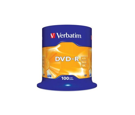 VERBATIM DVD-R(100-balenie)Vreteno/bežný maloobchod/16x/4.7GB