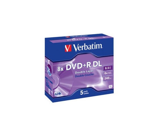 VERBATIM DVD+R(5-pack)DoubleLayer/Jewel/8x/8.5GB