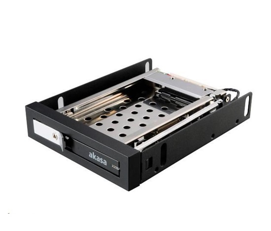 AKASA HDD box Lokstor M25, 1x 2.5" HDD stojan na 3.5", vnútorná poloha, čierna