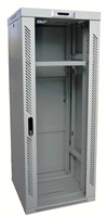LEXI-Net 19" stojanový rozvaděč 18U 600x600 rozebiratelný, ventilační jednotka, termostat, kolečka, 600kg, sklo, šedý
