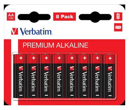 VERBATIM Alkalické baterie AA,  8 PACK , LR6