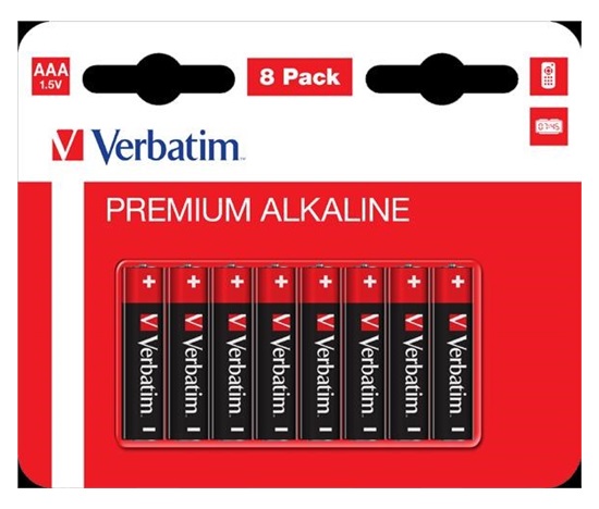 VERBATIM Alkalické baterie AAA, 8 PACK , LR03