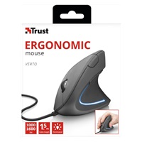 TRUST Verto ergonomická myš USB, čierna
